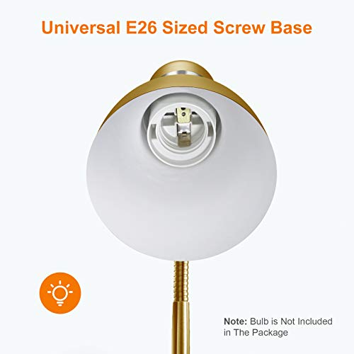 Eye Caring Metal Desk Lamp, Adjustable Goose Neck