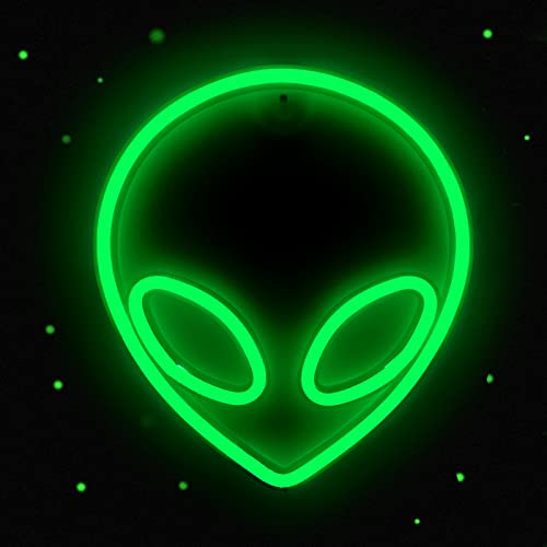 Alien Neon Sign Green LED Neon Light USB/Battery Operated