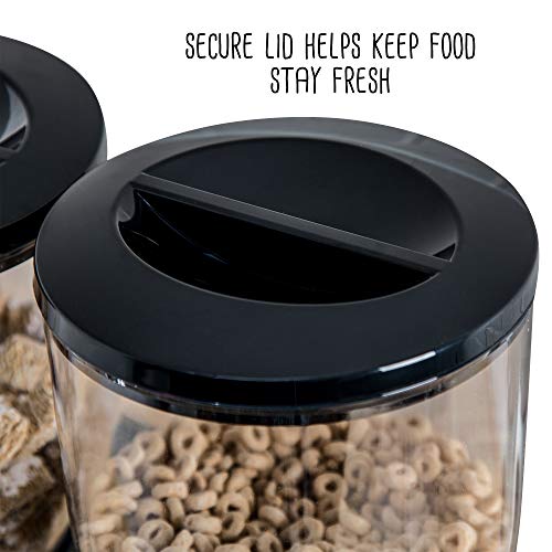 Dry Food Dispenser, Dual Control, Black/Chrome