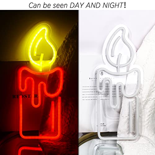 Christmas Candle Neon LED Sign Decoration