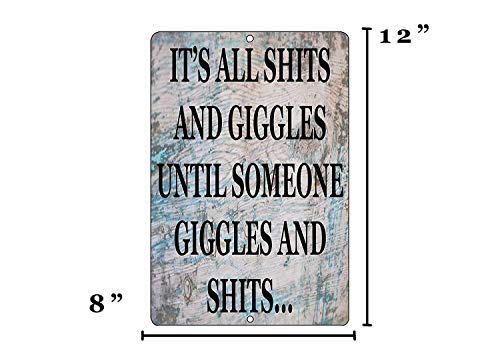 Funny Sh%TS & Giggles Metal Tin Sign Wall Decoration Man Cave Bar