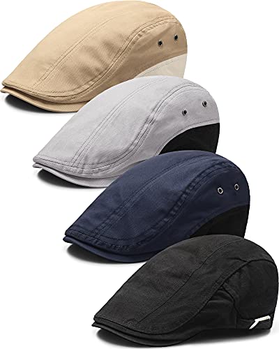 4 Pieces Newsboy Hats for Men Cabbie Cap Newsboy