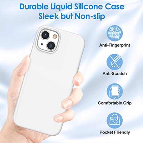 Slim Case for iPhone 13 Soft Liquid Silicone Gel Rubber Bumper, Anti-Scratch Microfiber Lining