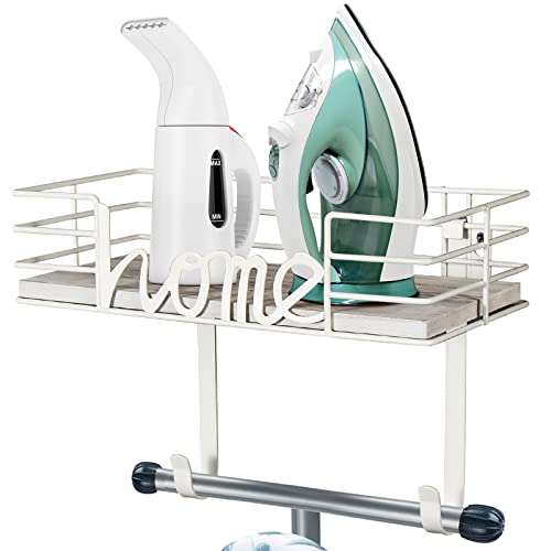 Meat Wall Mount Ironing Board Hanger w/ Removable Hooks