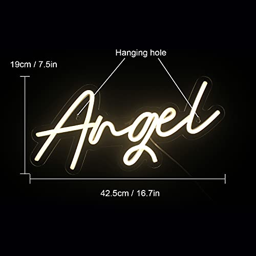 Neon Light Angel Warm White Neon Sign for Wall Decoration