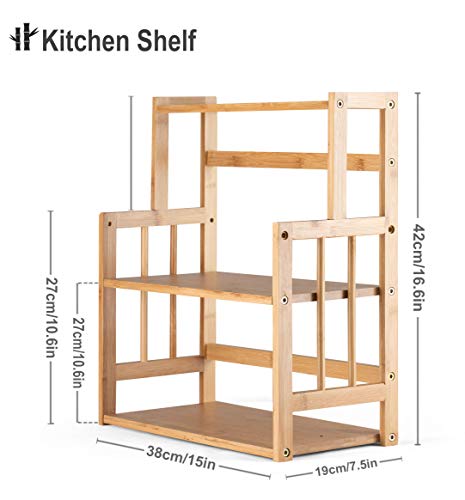 Bamboo Spice Rack Storage Shelves-2 & 3 Tier