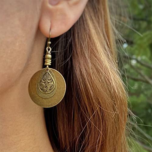 Brass Boho Dangle Earrings for Women