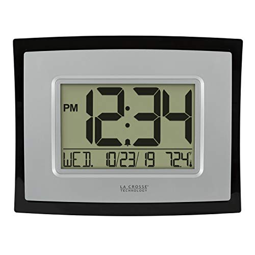 Digital Black Clock with Indoor Temperature