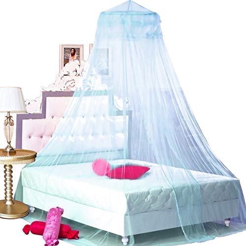 Princess Bed Canopy Netting Mosquito Net Round Lace Dome for Twin Full & Queen Size Beds w/ Jumbo Swag Hook