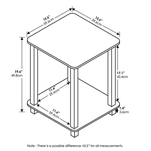 Simplistic End Table, Espresso/Black