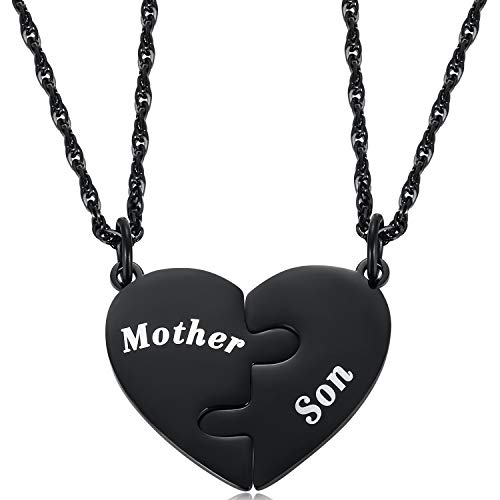 Mother & Son Heart Matching Necklace Set for 2