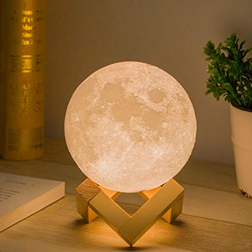 Moon Lamp Night Light  USB Charging & Touch Control Brightness Warm & Cool White