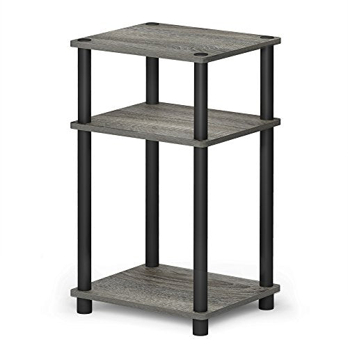 Just 3-Tier End Table, 1-Pack, French Oak Grey/Black