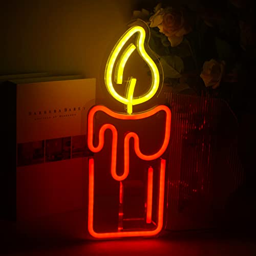 Christmas Candle Neon LED Sign Decoration