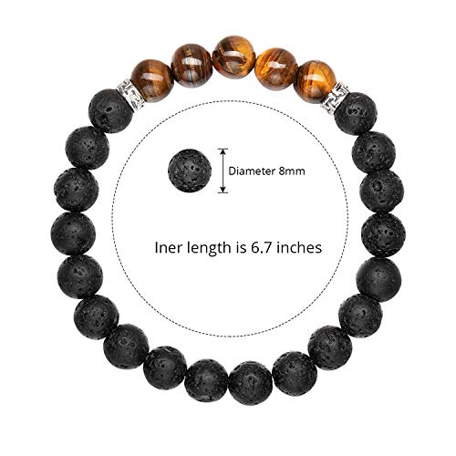 Limited time Holiday Bundle! 16 Pieces Lava Rock Stone Bracelet Chakras Oil Diffuser Bracelet for Women Man