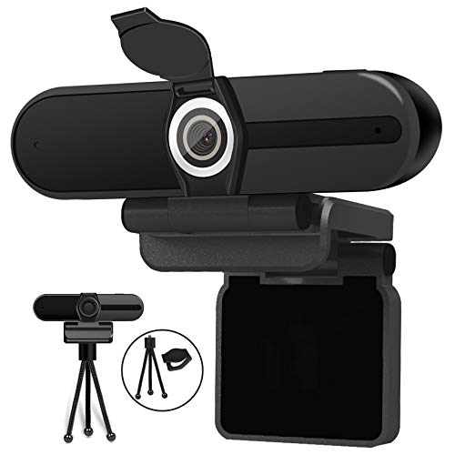 Webcam- 8MP HD Computer Camera w/ Microphone, Pro Streaming w/  Privacy Shutter & Tripod