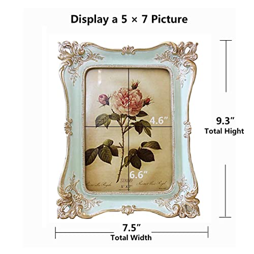 Vintage Picture Frame Antique Ornate Photo Frame Tabletop or Wall Hanging (5x7)