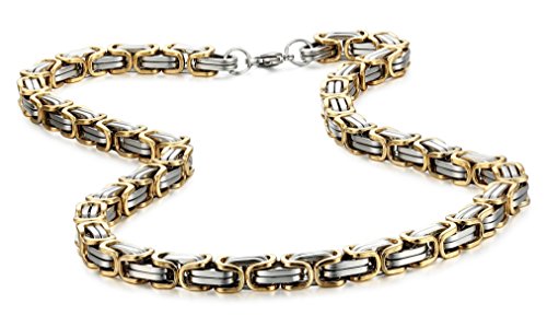 Stainless Steel Chain Necklace Byzantine Bracelet for Men Jewelry Sets