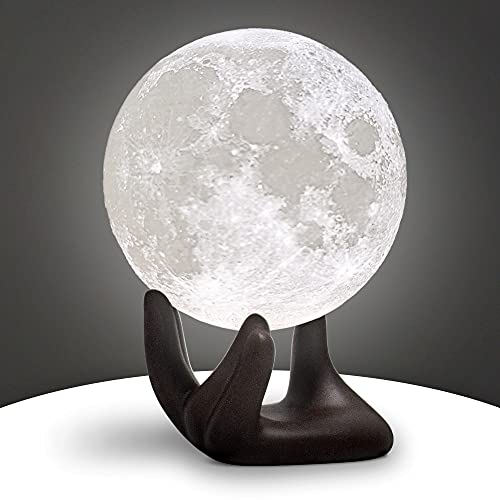 3.5 inch 3D Printing Moon Lamp  w/ Handstand, USB Charging & Touch Control