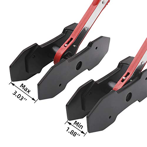 Brake Caliper Press Tool, Car Ratcheting Piston Spreader Tool w/ 2 pcs Steel Plates, Red