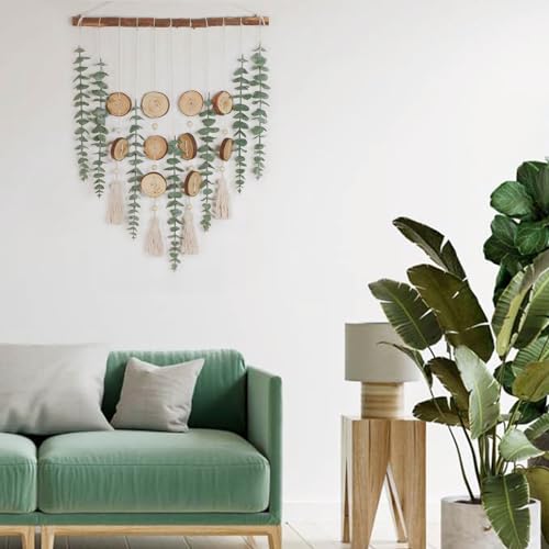 Bathroom Decor Artificial Eucalyptus Hanging Wall Decor - 22.7'' Fake Eucalyptus Greenery Leaves Stems Wall