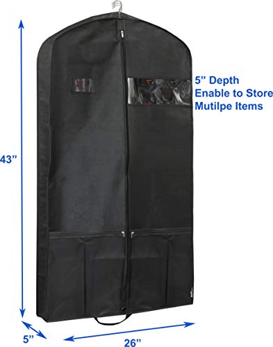 Heavy Duty Garment Bag w/Pocket for Dresses, Coats