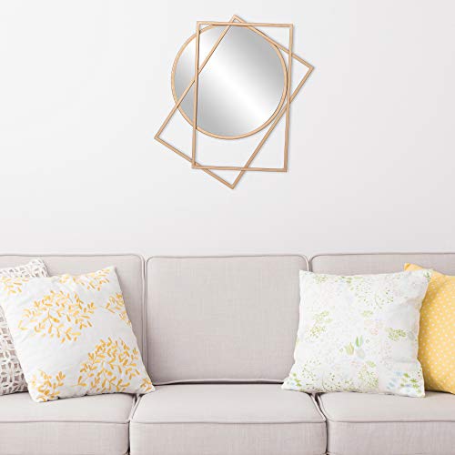 Gold Circle & Rectangle Layered Wall Accent Mirror