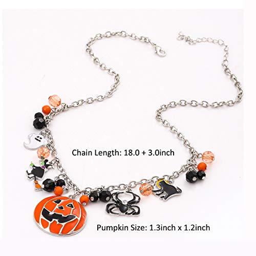 Halloween Spider Pendant Necklace Skull Bat Charms Necklace Party Ghost Chain Choker Necklaces