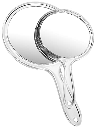 Double-Sided Handheld Mirror 1X/3X Magnifying Mirror, Set of 2