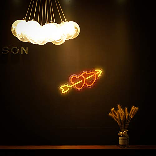 15.9' Neon Heart Light Sign, Wall Decoration Powered by USB