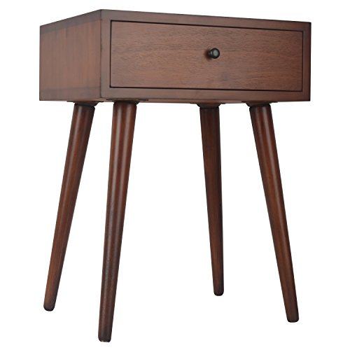 Century One Drawer Side Table Wood