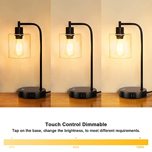 𝗦𝗺𝗮𝗹𝗹 𝗧𝗼𝘂𝗰𝗵 𝗚𝗼𝗹𝗱 𝗧𝗮𝗯𝗹𝗲 𝗟𝗮𝗺𝗽 for Small Spaces 3 Way Dimmable Industrial Bedside Lamp