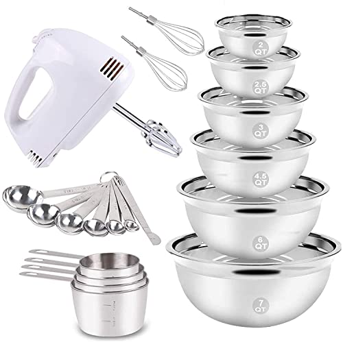 5 quart mixing bowl and colander set with grater attachments (6