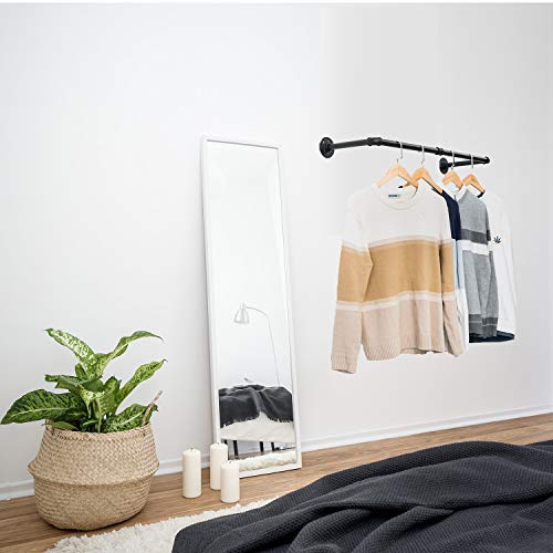 36’'L Industrial Pipe Clothes Rack w/ 3 S-Shaped Hooks