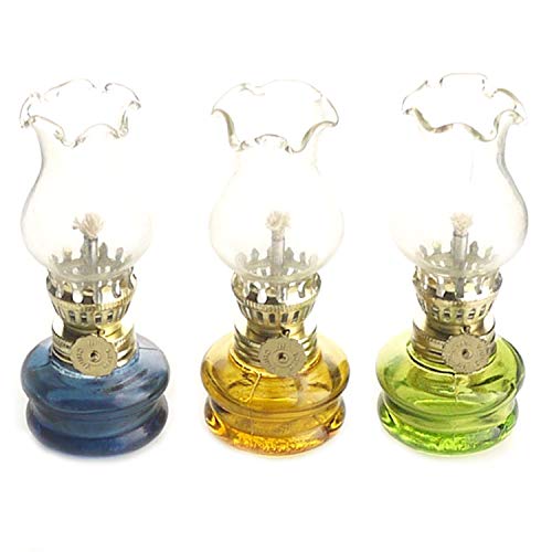 4 inch Tall Glass Kerosene Oil Lamp Lantern (Set of 3)