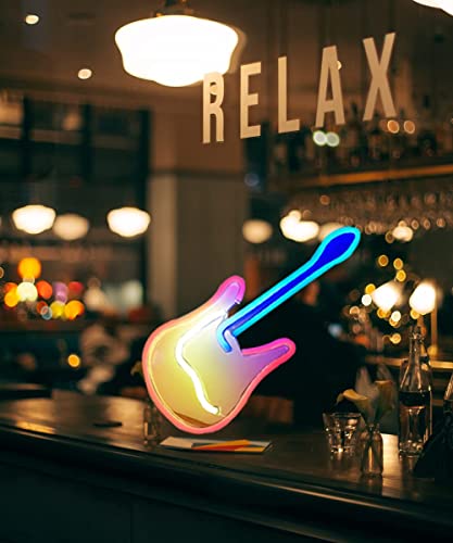 Guitar Neon Lights for Bedroom - Art Guitar Decor for Men/Women