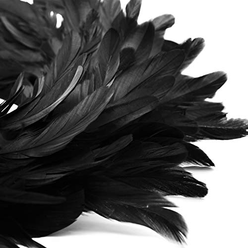 Natural Feathers Wreath 13.75" in Black for Halloween Decoration