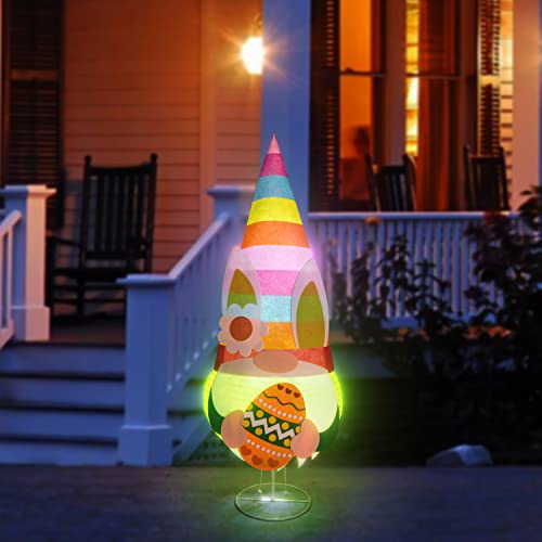 4Ft Easter Decorations w/ Lights- Collapsible Gnome