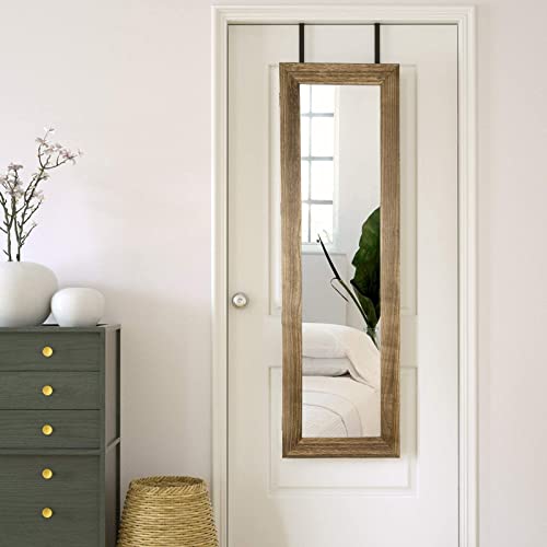 Solid Wood Jewelry Organizer w/ Full Length Mirror Wall/Door Mounted