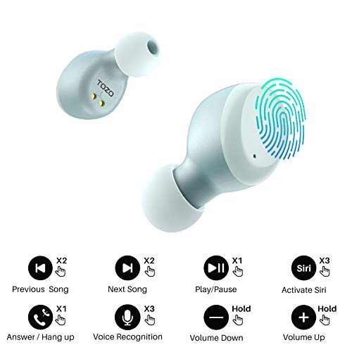 T6 True Wireless Earbuds Bluetooth Headphones Touch Control w/ Wireless Charging Case