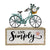 Block Bicycle Live Simply Sign Decoration for Home 10”x 5"