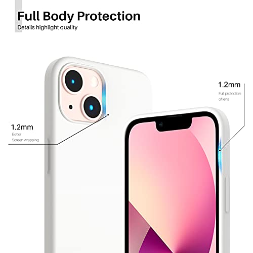 Compatible with iPhone 13 Case 6.1, Slim Liquid Silicone 3 Layers Full Covered Soft Gel Rubber Case Cover