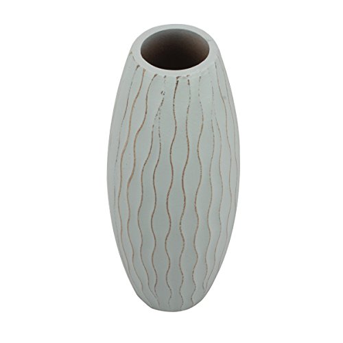 Beach Nostalgia Weathered Pale Ocean Wood Vase, Light Blue