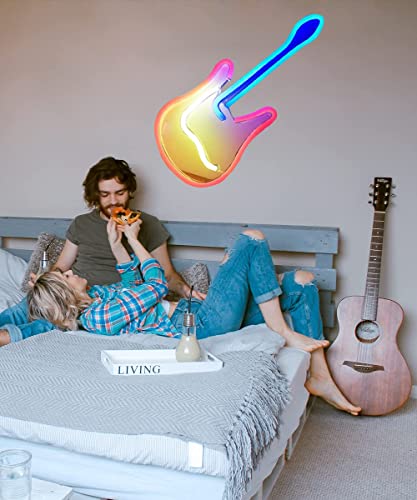 Guitar Neon Lights for Bedroom - Art Guitar Decor for Men/Women