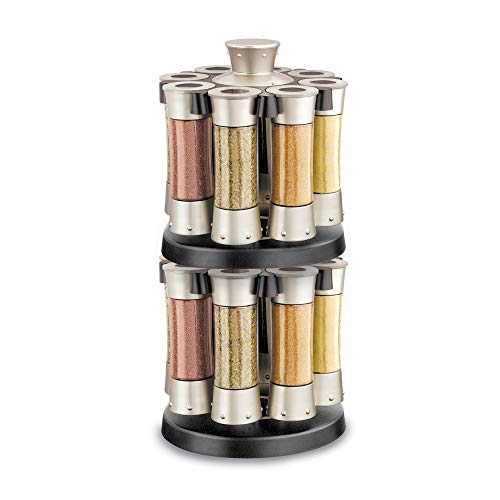 Auto-Measure Spice Carousel Professional Series, Includes 8 Spice Jars, Satin Finish