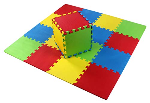 Kid's Puzzle Exercise Play Mat with EVA Foam Interlocking Tiles, 9 Colors (36 Tiles)