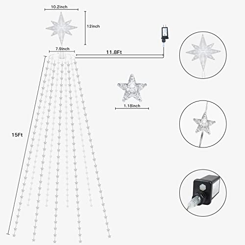 320 LEDs Christmas Decorations Star String Lights