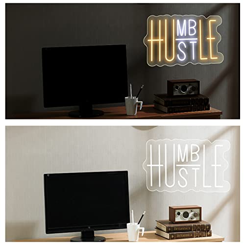 LED Neon Sign for Wall Decoration Humble Hustle Sign, USB Powered