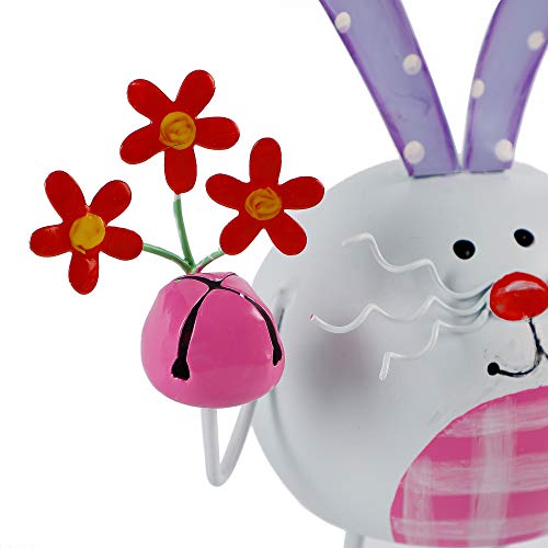 Set of 2 Metal Easter Bunny Tabletop Decoration, 6.7 Inches