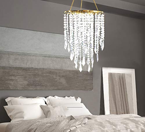 Modern Mini Chandelier Shade,H12.9" X W8.66" w/ Acrylic Jewel Droplets